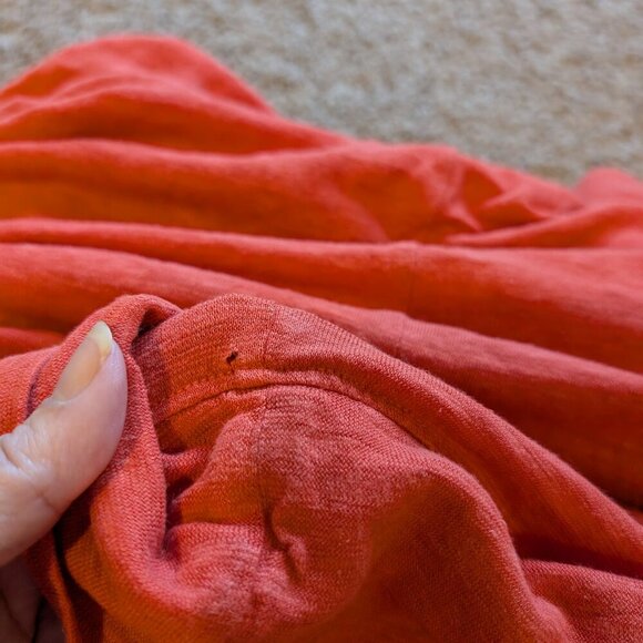 Eileen Fisher Hemp and Cotton Cowl Neck Dress size large color orange - Picture 8 of 8